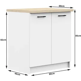 Akord Unterschrank AKORD OLIWIA 80 x 85 x 46 cm Weiß