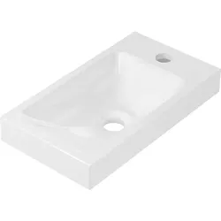 Aufsatz-Waschtisch Lena (Ausführung: Design-Aufsatz-WT LENA BxHxT: 400x91x220 mm Mineralguss weiß)