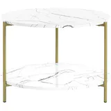 Beliani Reva Weiß Gold MDF 60 x 45 x 60 cm