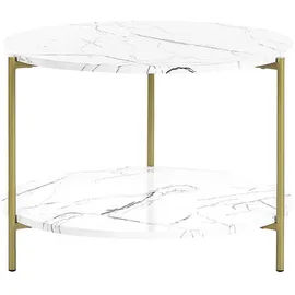 Beliani Reva Weiß Gold MDF 60 x 45 x 60 cm