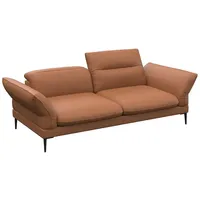 FLEXLUX 2,5-Sitzer Salino, Funktionssofa, Relaxsofa, Sofa mit Arm- und Kopfteil-Verstellungen, Kaltschaum & Stahl-Wellen braun