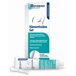 Behrend Hämorrhoiden Gel - bei inneren & äußeren Hämorrhoiden, Analjucken, Analfissuren Proktitis – Salbe reduziert Schmerzen, Juckreiz Brennen 30 ml