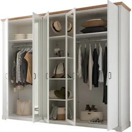 SchlafKONTOR Kleiderschrank Jasmin II 266 x 220 x 64 cm Weiß