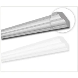 MDEKOR 100 Meter Deckenleisten Styropor XPS Stuckleisten Abschlussleiste Decke Weiss 40 x 40 mm Zierprofile Styroporleisten Deckenleisten Zierleisten Spar...