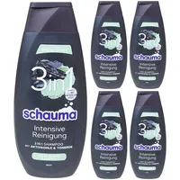 Schauma Intensive Reinigung 3in1 Shampoo Aktivkohle Tonerde antibakt. 5x400ml