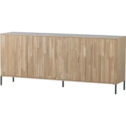 Sideboard WOOOD "New Gravure", beige (natur), Holzwerkstoff, Sideboards, Sideboard, Kommode mit grafischen Relieftüren, H 85 cm x B 200 cm