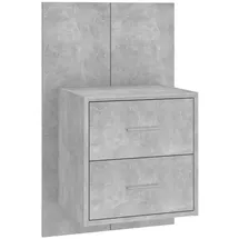 vidaXL Wand-Nachttisch Betongrau Holzwerkstoff