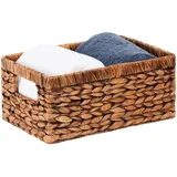 CENBOSS Weidenkörbe (mittelgroß, braune Waschung, 1 Stück) Rattan-gewebte Körbe, Wasserhyazinthenkörbe, Aufbewahrungskörbe aus Seegras für Regale