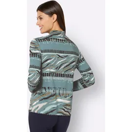 CREATION L Stehkragenshirt in jade-graphit-bedruckt | Gr.: 42,