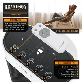Brandson Heizlüfter 2000 W Weiß