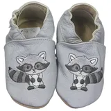 HOBEA-Germany Krabbelschuhe Waschbär grau 22/23 (11⁄2 - 2 Jahre) Krabbelsohle