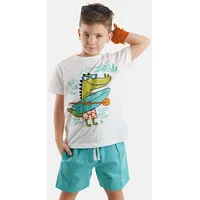 Denokids Hausanzug Beach Croco (2 tlg) mit Krokodil-Aufdruck blau