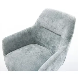 DeLife Freischwinger Pejo-Flex Chenille Pastellblau Freischwinger rund Edelstahl Taschenfederkern,