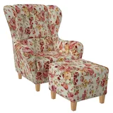 Supellex Sofia Ohrensessel mit Hocker | Design Pfingstrose
