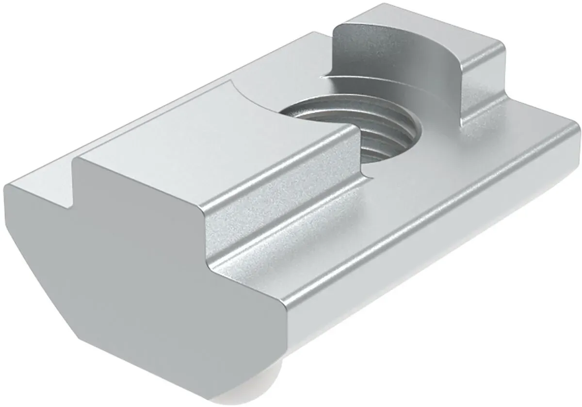 Nutenstein Nut 8 mit Führungssteg und Federkugel M6