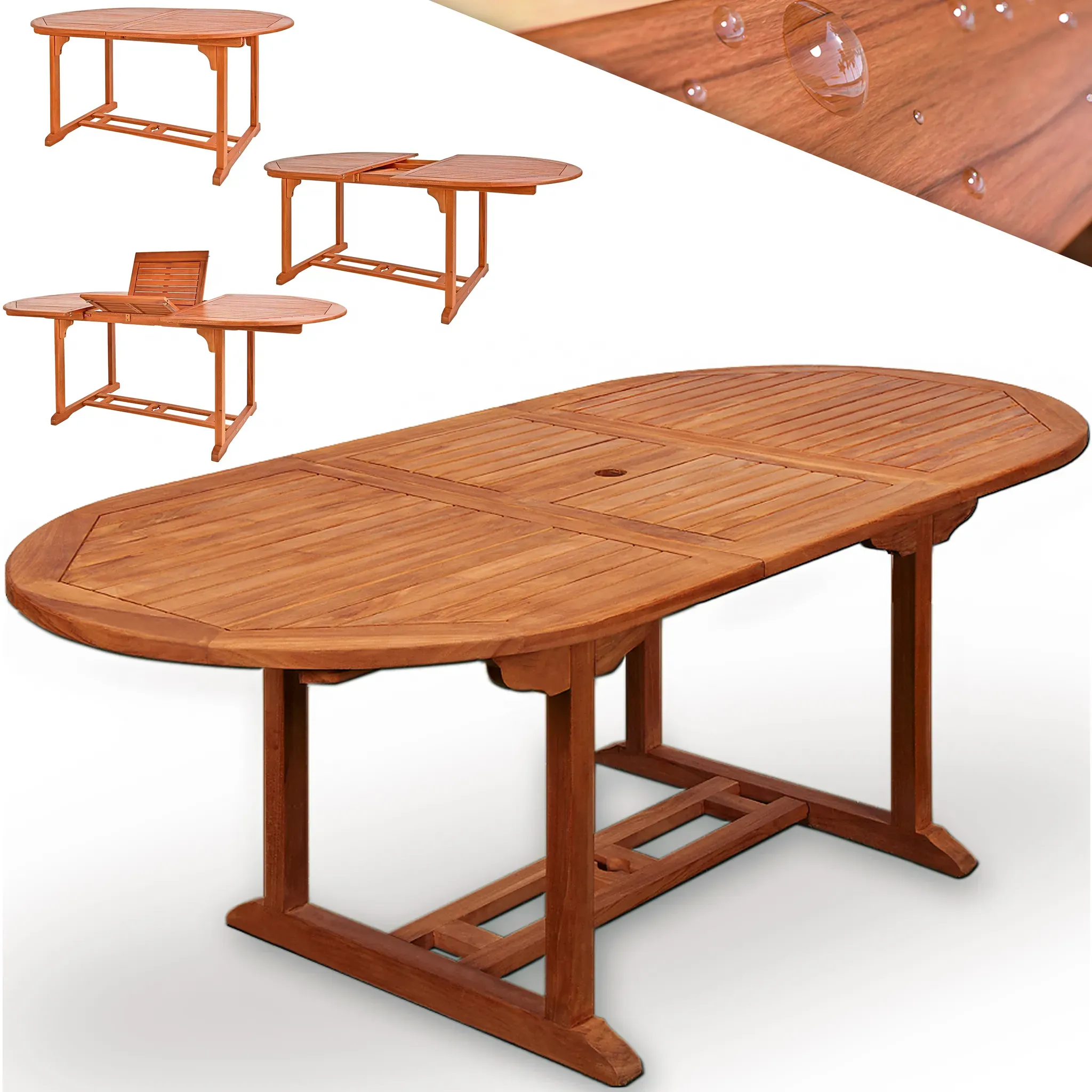 Garden Table Vanamo Eucalyptus Wood 150-200x100x74cm FSC®-certified