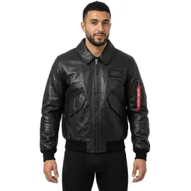 Alpha Industries CWU-45/P Leder Bomberjacke schwarz M