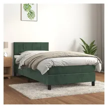 vidaXL Boxspringbett 100 x 200 cm Dunkelgrün