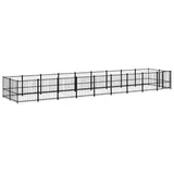 vidaXL Hundezwinger 16,89 m2 Stahl Schwarz