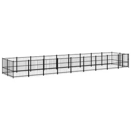 vidaXL Hundezwinger 16,89 m2 Stahl Schwarz