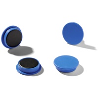 Durable Magnete (32 mm, 720p) 4 Stück blau, für Pinnwand, Kühlschrank & Co., 470306