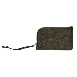 Scotch & Soda Kartenhalter Printed Leather Cardholder With A Zip Leopard Spot Green