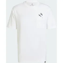 adidas Lounge Slides Graphic Pocket T-Shirt - white