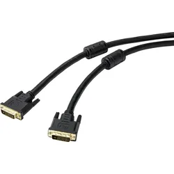 Renkforce DVI Anschlusskabel DVI-D 24+1pol. Stecker, DVI-D 24+1pol. Stecker 20.00 m Schwarz RF-46951