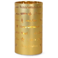 RIFFELMACHER & WEINBERGER LED Windlicht »Fröhliche Weihnachten«, goldfarben
