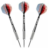 KARELLA Steeldart XT-5, 22 g, Barrellänge 55 mm, Darts für Einsteiger, Silber, Rot