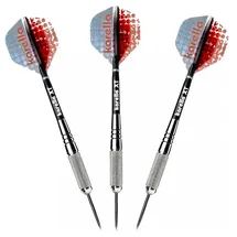 KARELLA Steeldart XT-5, 22 g, Barrellänge 55 mm, Darts für Einsteiger, Silber, Rot