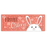 speecheese Frohe Ostern Metallschild L in 10,5x28cm mit niedlichem Osterhasen