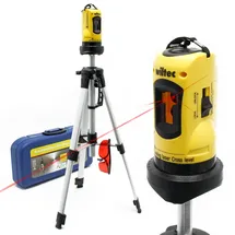 Wiltec Kreuzlinienlaser selbstnivellierend mit Stativ 1,2 m, ±0,5 mm/m genau