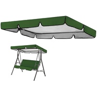PJDDP Hollywoodschaukel Dachbezug,wasserdichtes Ersatzdach für Hollywoodschaukel 3 Sitzer,UV-Schutz Dach Gartenschaukel Bezug für Hollywoodschaukel/Hängematte,Dark Green,195X125CM/76X49IN