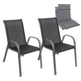Albatros Kuba Gartenstuhl 55 x 60 x 90 cm grau 2 St.