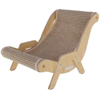 Kerbl Pet Liegestuhl Sundowner, braun, 52x37x37 cm, Katzenbett, Katzenliegebett, Holz, Katzen