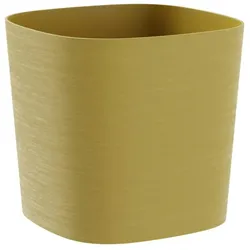 TERA Elegante Blumenvase Modell Capri, Außen- und Innenvase aus satiniertem Polyethylen - Farbe: Ocker | Größe: 19 cm