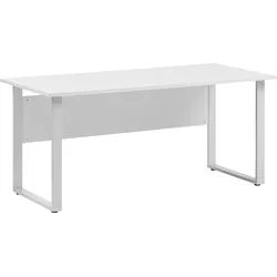 Schreibtisch SCHILDMEYER "Serie 1500", grau (lichtgrau, silber, lichtgrau), B:160cm H:73,2cm T:65cm, Tische
