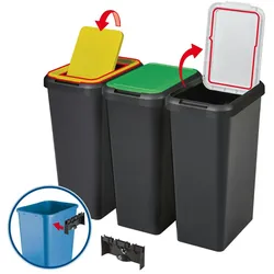 Tontarelli Touch&lift 45 L Abfallbehälter schwarz / gelber Deckel.