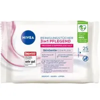 NIVEA Reinigungstücher 3in1 Pflegend, Abschminktücher mit Glycerin und Mandelöl