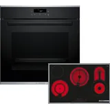 Bosch Einbau-Backofen-Set, HBA271BB3 + PKC845FP1D, Einbau-Backofen, Elektro-Kochfeld