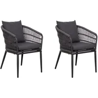deVries GENUA Dining-Sessel 58 x 63 x 78 cm anthrazit 2 St.