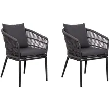 deVries GENUA Dining-Sessel 58 x 63 x 78 cm anthrazit 2 St.