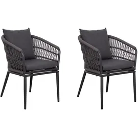 deVries GENUA Dining-Sessel 58 x 63 x 78 cm anthrazit 2 St.