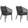 deVries GENUA Dining-Sessel 58 x 63 x 78 cm anthrazit 2 St.