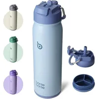 Luxuskollektion Edelstahl Trinkflasche mit Strohhalm 24oz