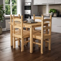 Vida Designs Corona Essgruppe mit 4 Stühlen Solides Pinienholz Küche Esszimmer Ablagefläche
