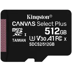 Kingston Canvas Select Plus R100/W85 microSDXC 512GB UHS-I U3