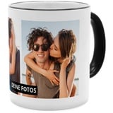 PhotoFancy® - Fototasse 'Collage' - Personalisierte Tasse mit eigenem Foto - Schwarz - Layout Collage 2 Bilder