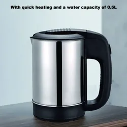 Mini-Wasserkocher 1000 W, 0,5 l, automatische Abschaltung aus Edelstahl, für Tee und Kaffee, Reisen
